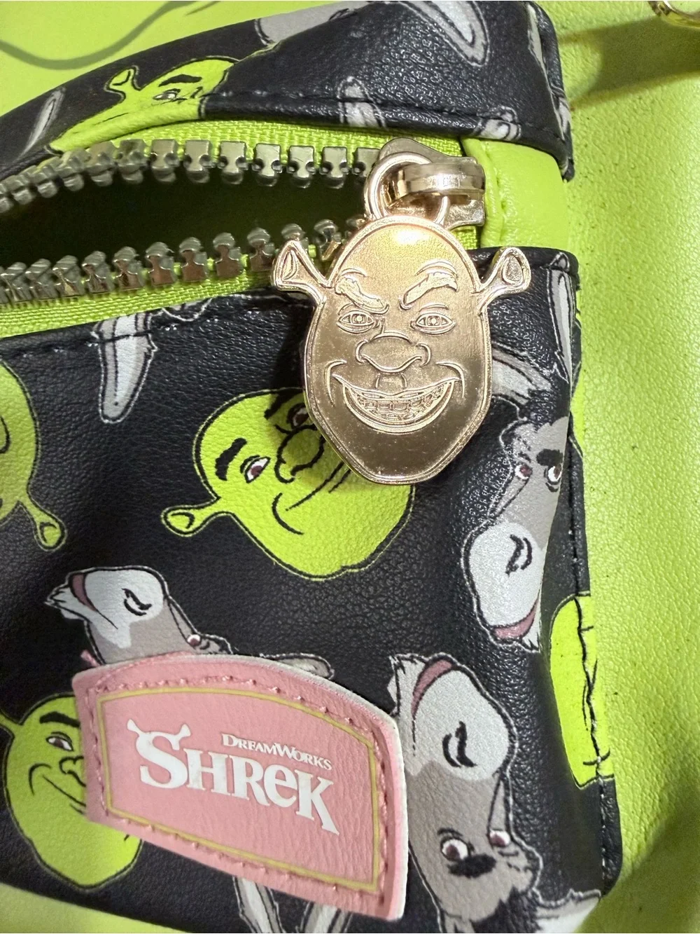 Dreamworks Shrek Bright Green and Black Kids Backpack